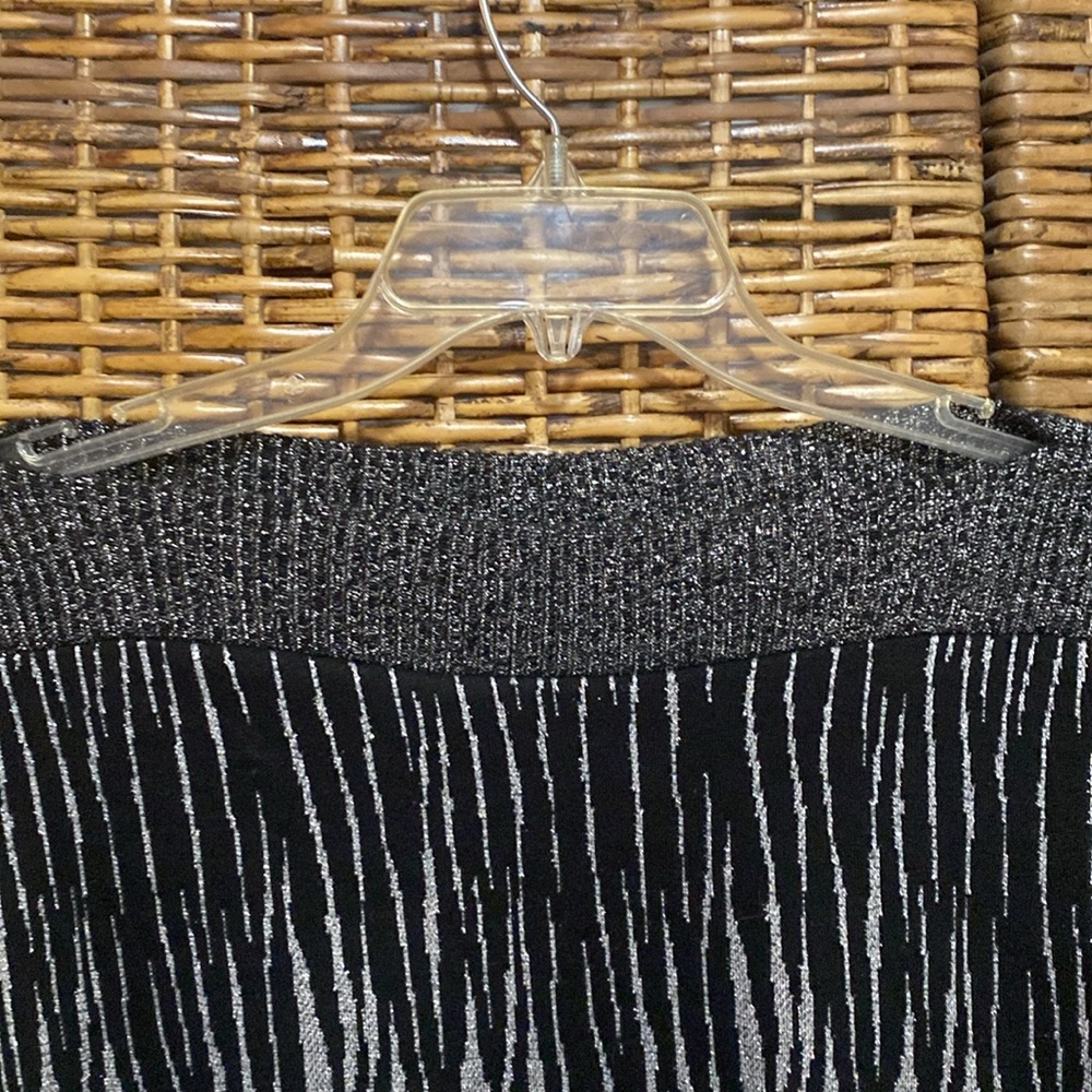 JJ Jinny Jin Vintage 80s Glitter Silver Black zebra Sweater M - Picture 4 of 7